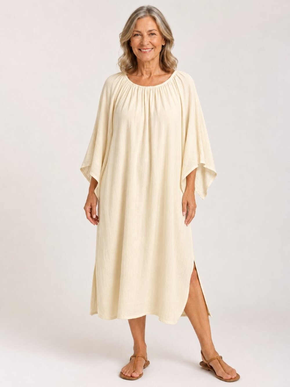 COS Cream Midi Caftan Dress - Picture 1 of 10